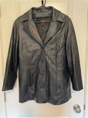 Vintage Danier Black Leather Button-Front Women's Jacket